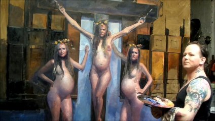 Artist and painter Knut Andre Vikshåland paint to the sound of Rammstein's "FUHRE MICH"