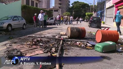 Protesto de sindicalistas em SP