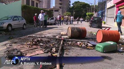 Protesto de sindicalistas em SP