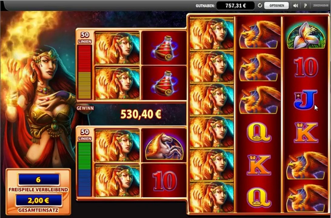 Fire queen slot (wms) - freespin feature - mega big win