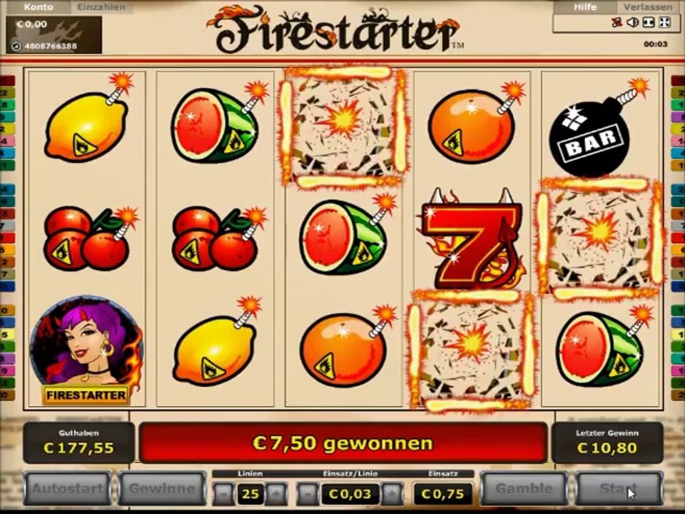Firestarter Slot Freispiele mit Verlängerung - 122-facher Gewinn
