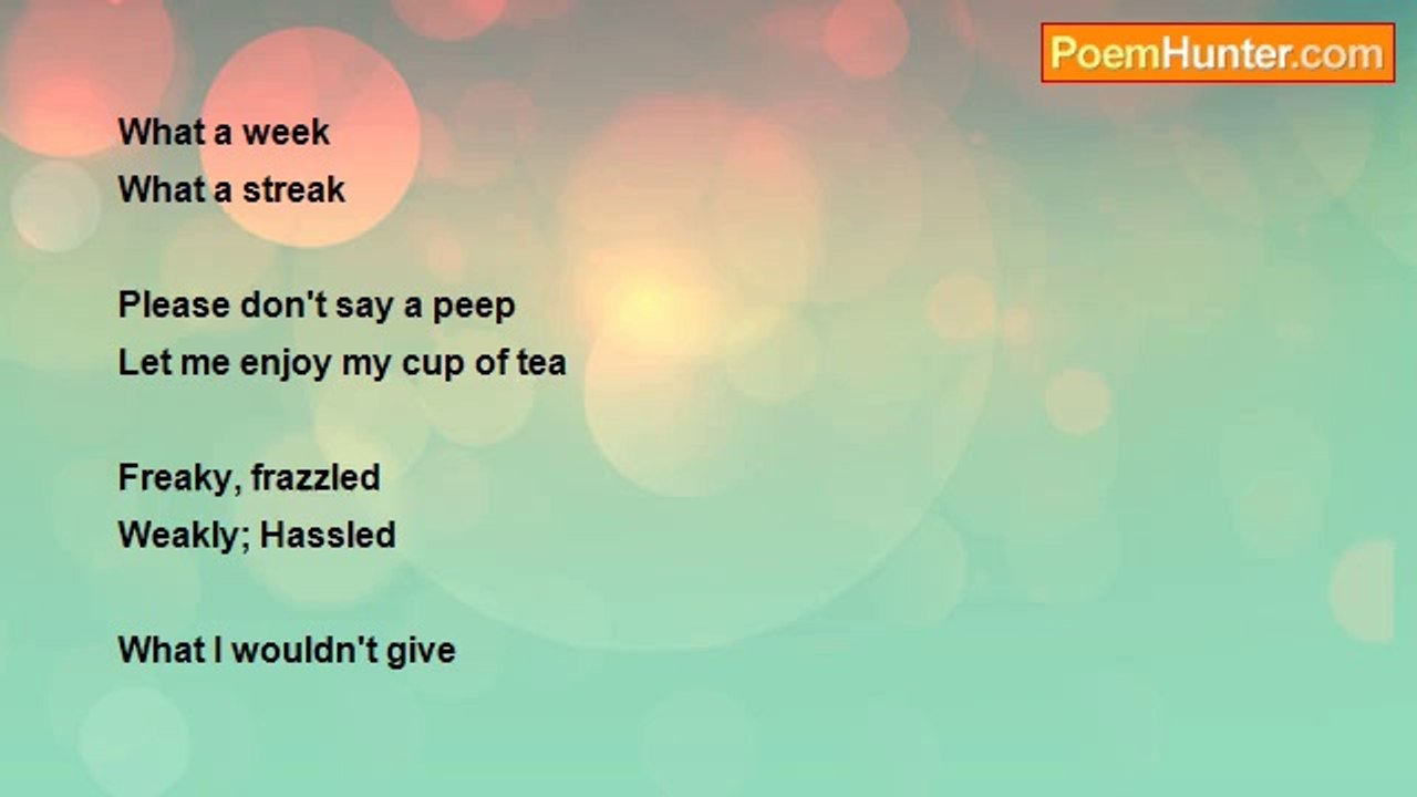 Pookey's Poems - Frazzled