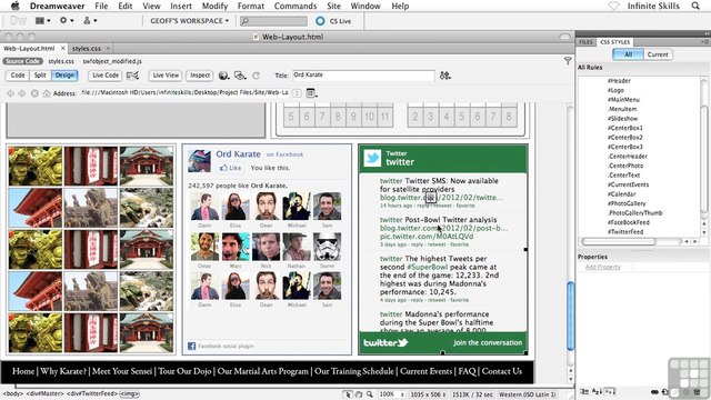 Adding FaceBook And Twitter Feeds