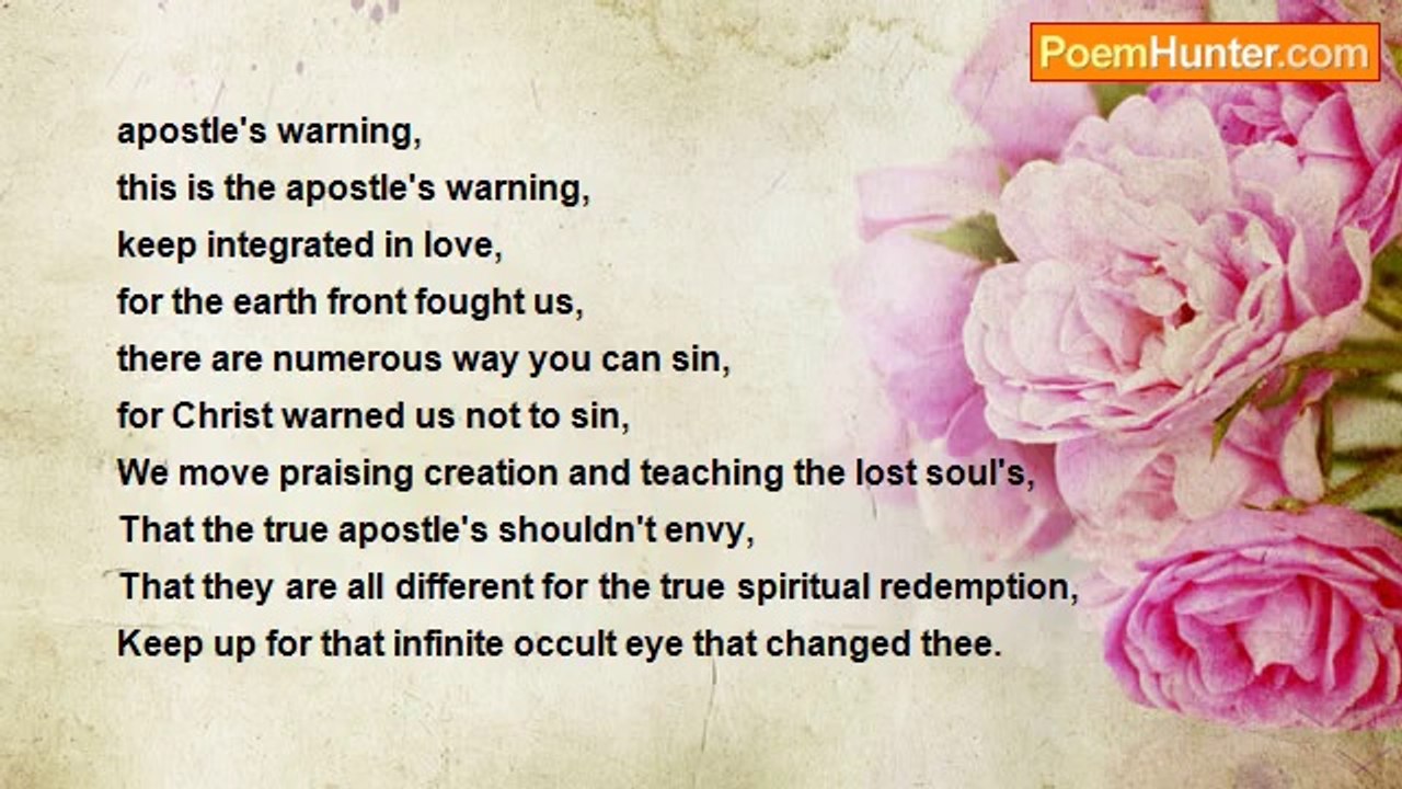 Maxim Muyu - apostle's warning