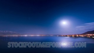 Free Timelapse Stock Footage - Moonrise Over Water