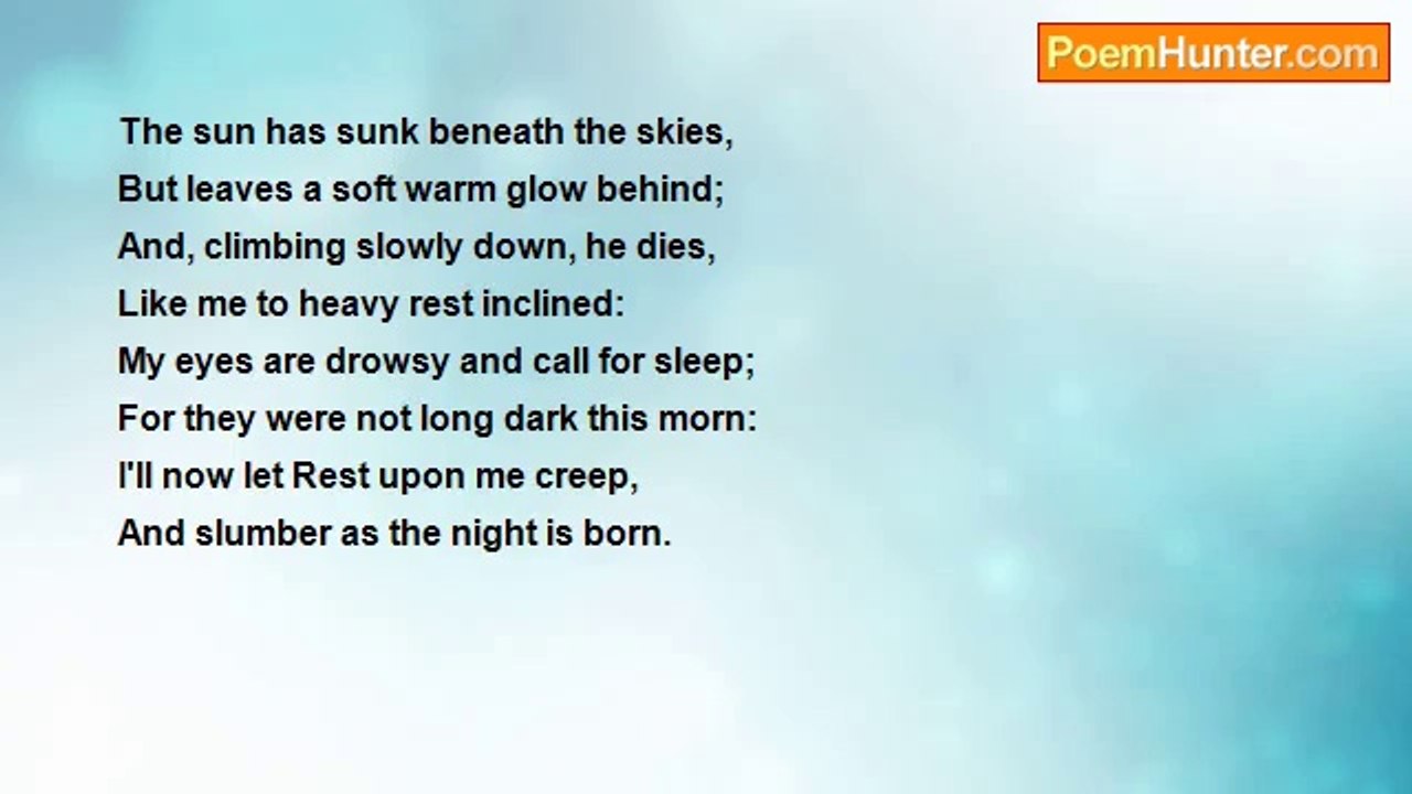 David Mitchell - A Late Evening Poem