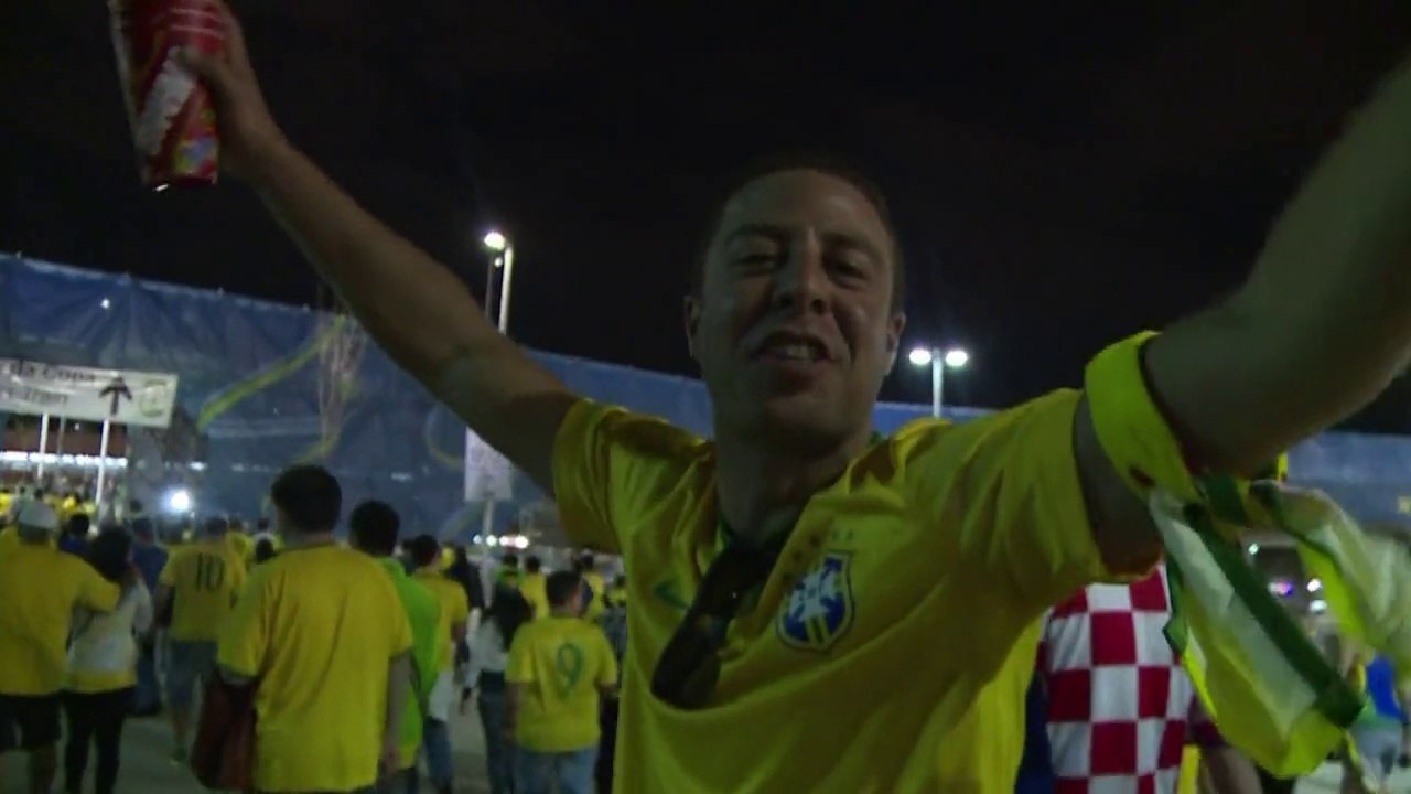 Les Brésiliens fêtent leur victoire face à la Croatie