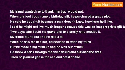 Randy Johnson - He bought me a grave plot