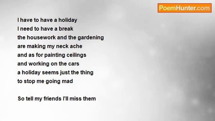 Charles M. Moore - I have to have a holiday