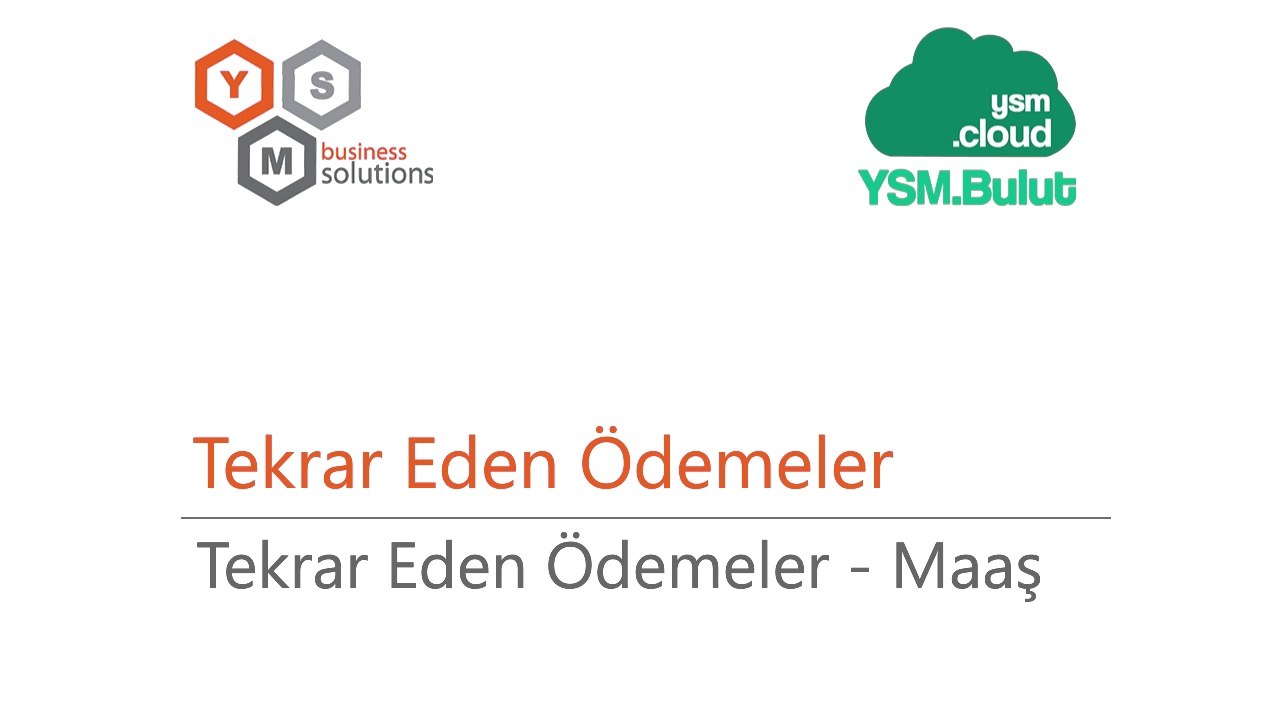 Tekrar Eden Ödemeler - Maaş