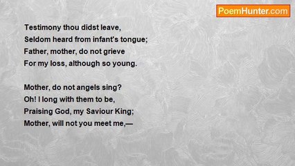 Benjamin Cutler Clark - Lines On The Death Of A Child, J. W., Aged 11 Years.