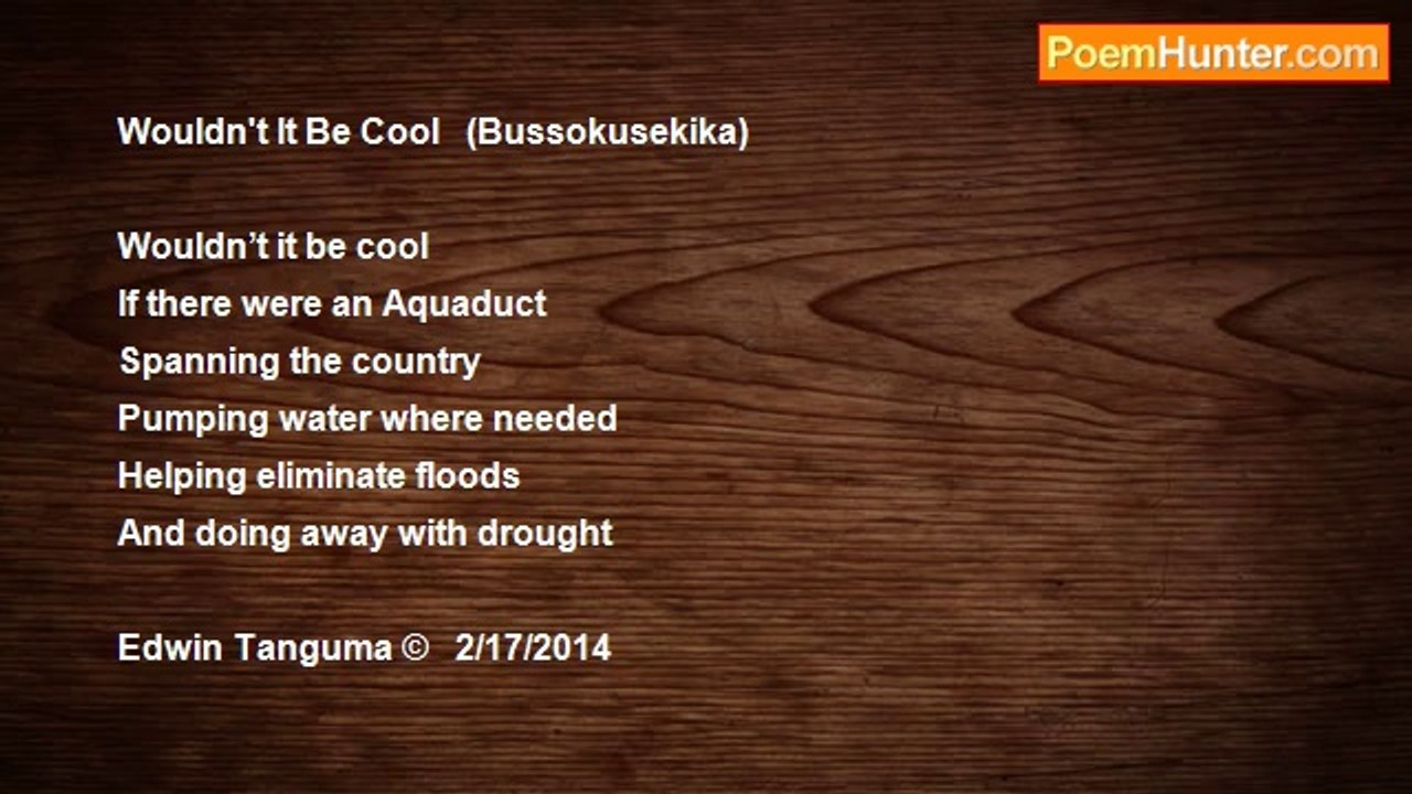 Edwin Tanguma - Wouldn't It Be Cool   (Bussokusekika)