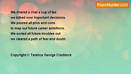 Terence George Craddock (Spectral Images and Images Of Light) - A Nice Cup Of Tea Sonnet