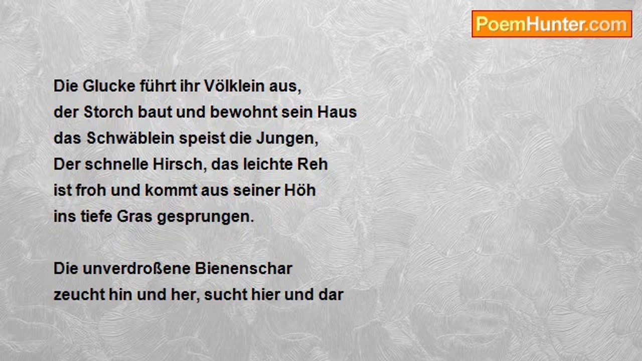 Paul Gerhardt - Sommergesang