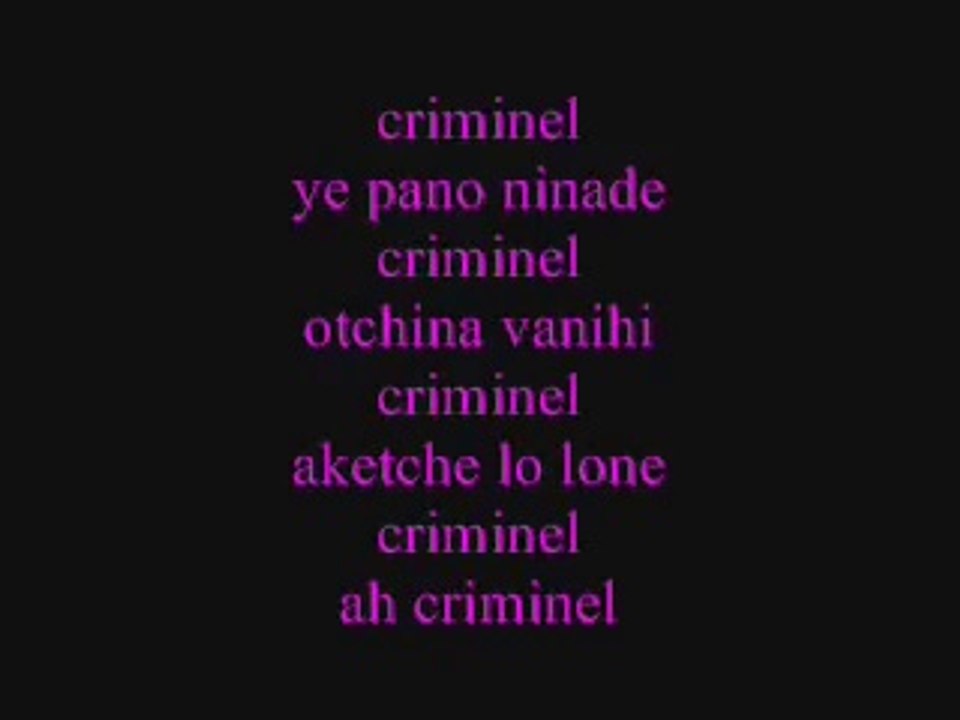 TLF Feat Indila - Criminel (Lyrics / Paroles)