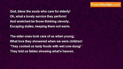 Dr John Celes - Sonnet: Care of the Elderly