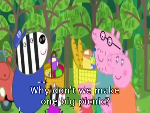 Peppa Pig Cartoon English Teddys day out with subtitles