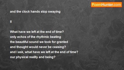 Meghan - What have we left at the end of time?