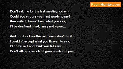 Jolanta Gradowicz - Don’t Write the Last Letter to Me