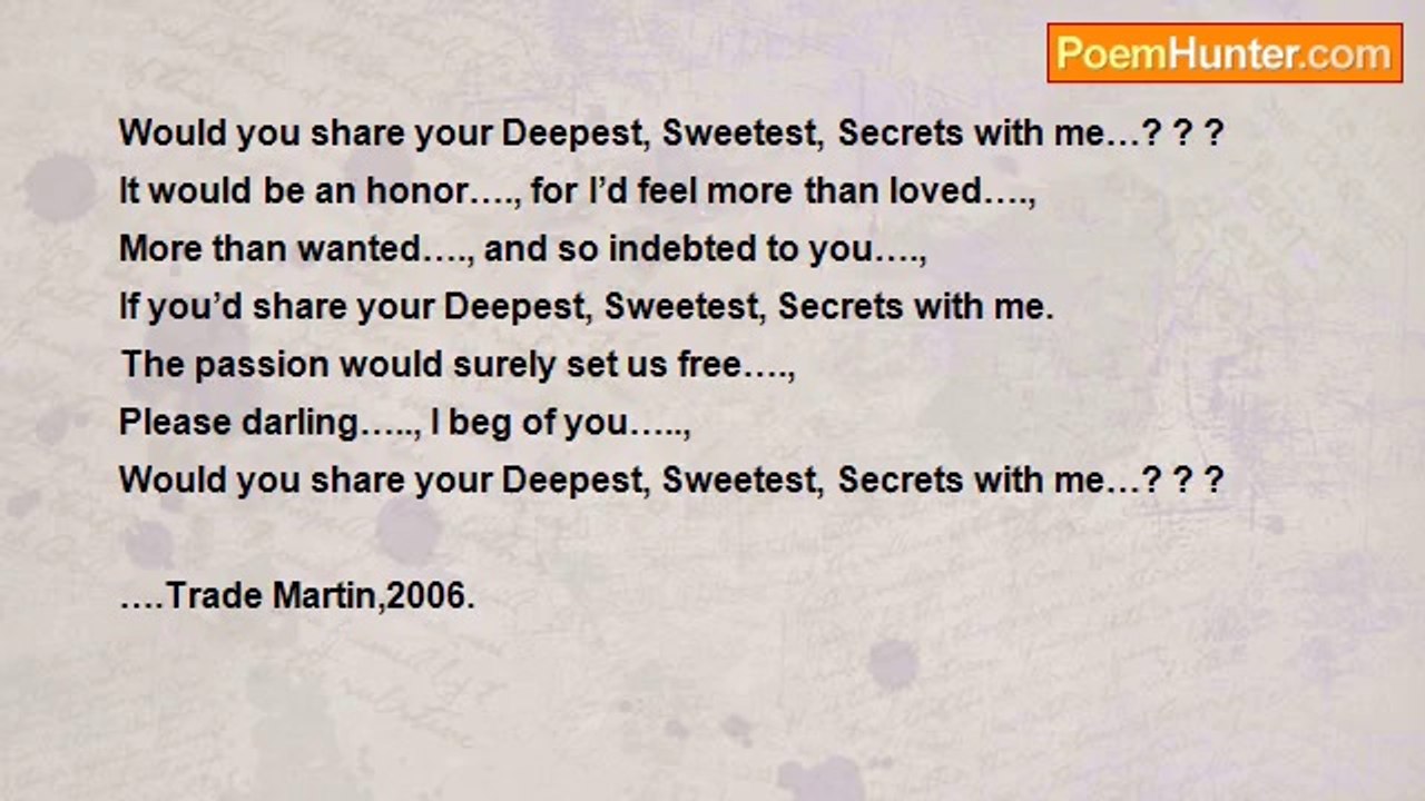 Trade Martin - “Deepest, Sweetest, Secrets”