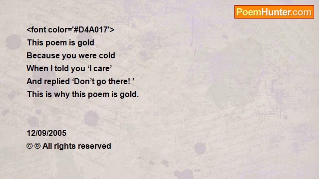 Ronberge (anno secundo) - This Poem Is Gold- The Colour of Heartbreak