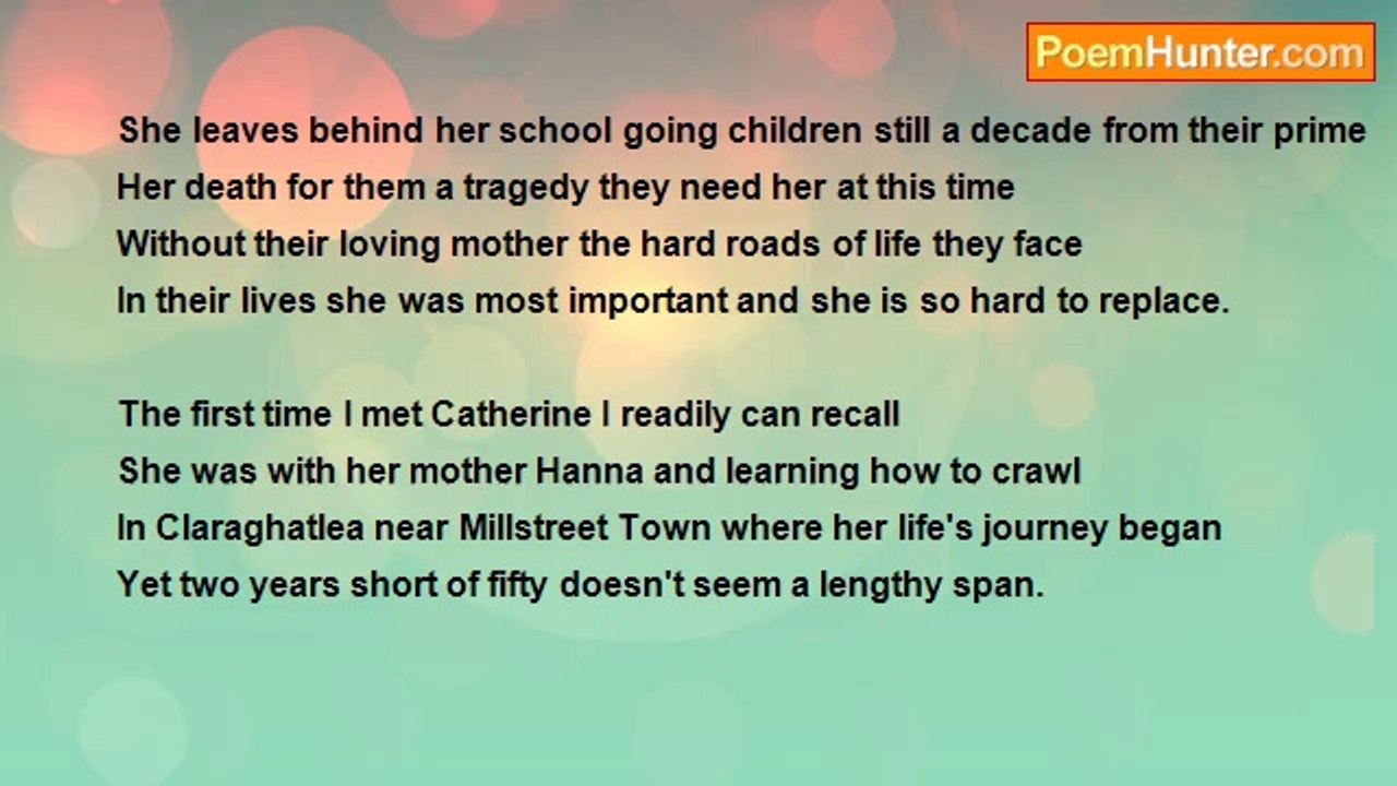 Francis Duggan - On Hearing Of The Death Of Catherine Owen O Sullivan