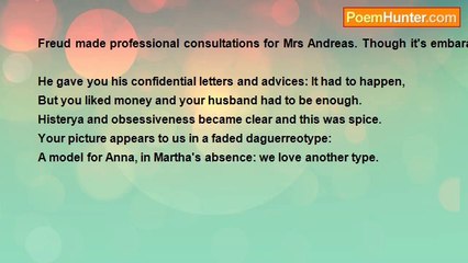 Paolo Giuseppe Mazzarello - Psychoanalytic Poems: Lou Andreas Salomé -2-