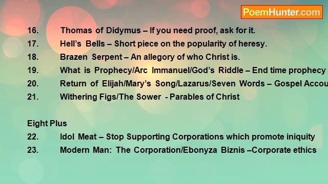 Daniel Partlow - . Summary/Rating of My Posted Poems