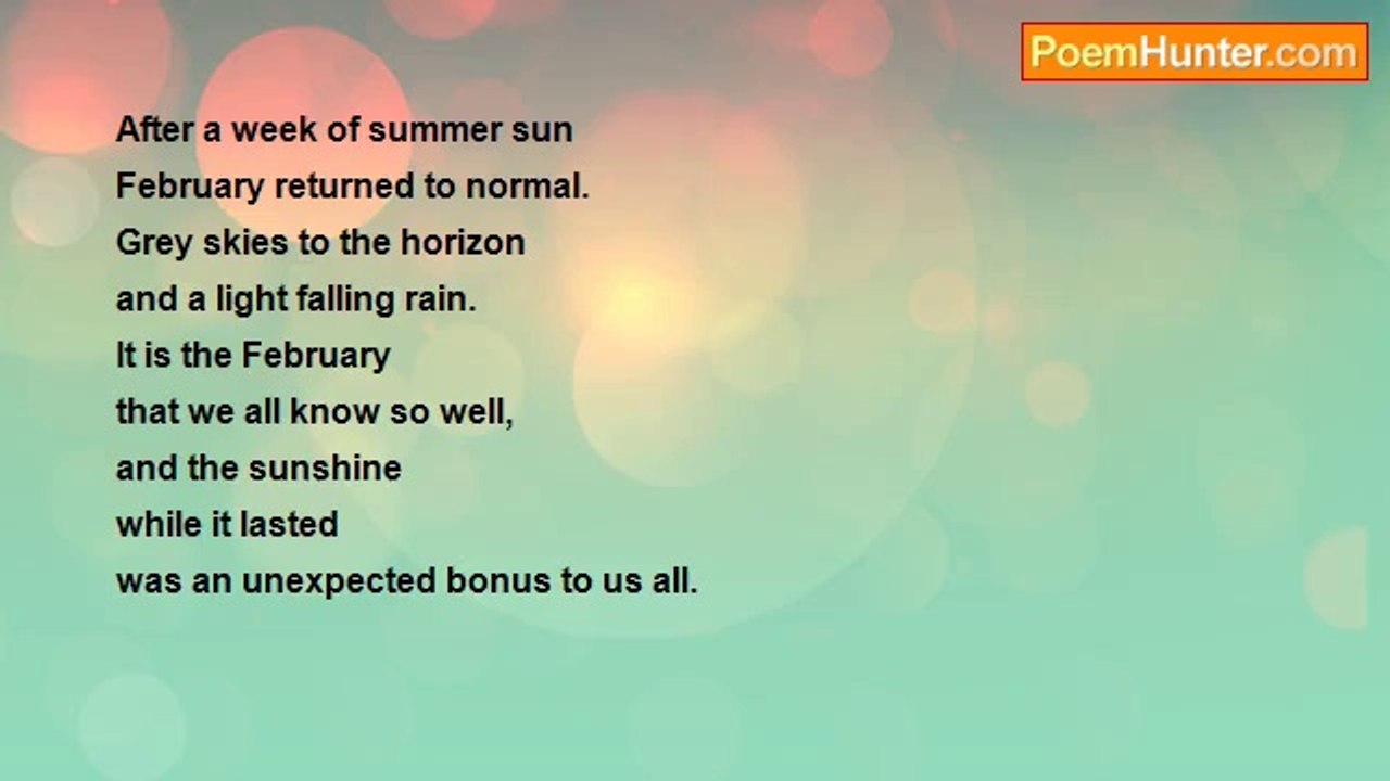 David Harris - February Has Returned To Normal