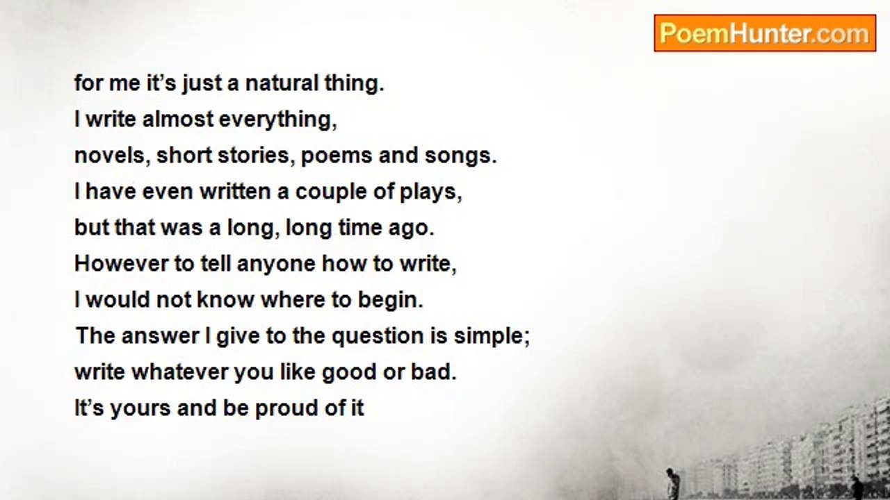 David Harris - How Do You Write Poetry