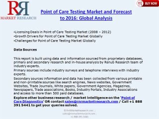 Point of Care Testing Industry Analysis and Forecasts 2016
