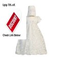 Best Deals Baby Girl Long White Embroidered Satin Ribbon Tulle Christening Dress with Hat Review