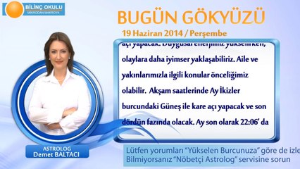 BASAK Burcu, GÜNLÜK Astroloji Yorumu,19 HAZİRAN 2014, Astrolog DEMET BALTACI Bilinç Okulu.mp4
