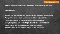 Ramona Thompson - Reason 4 To Vote Adam Lambert For American Idol 2009!