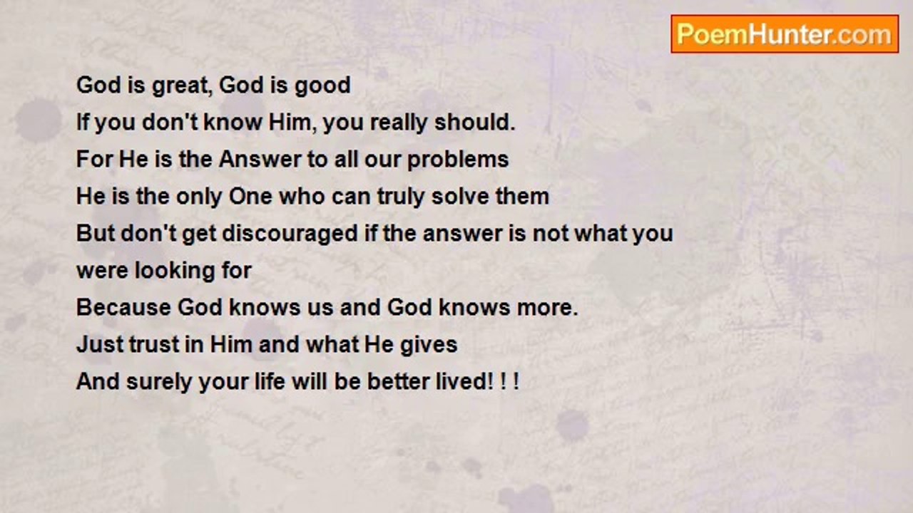 Jean Evans - God Is Great, God Is Good