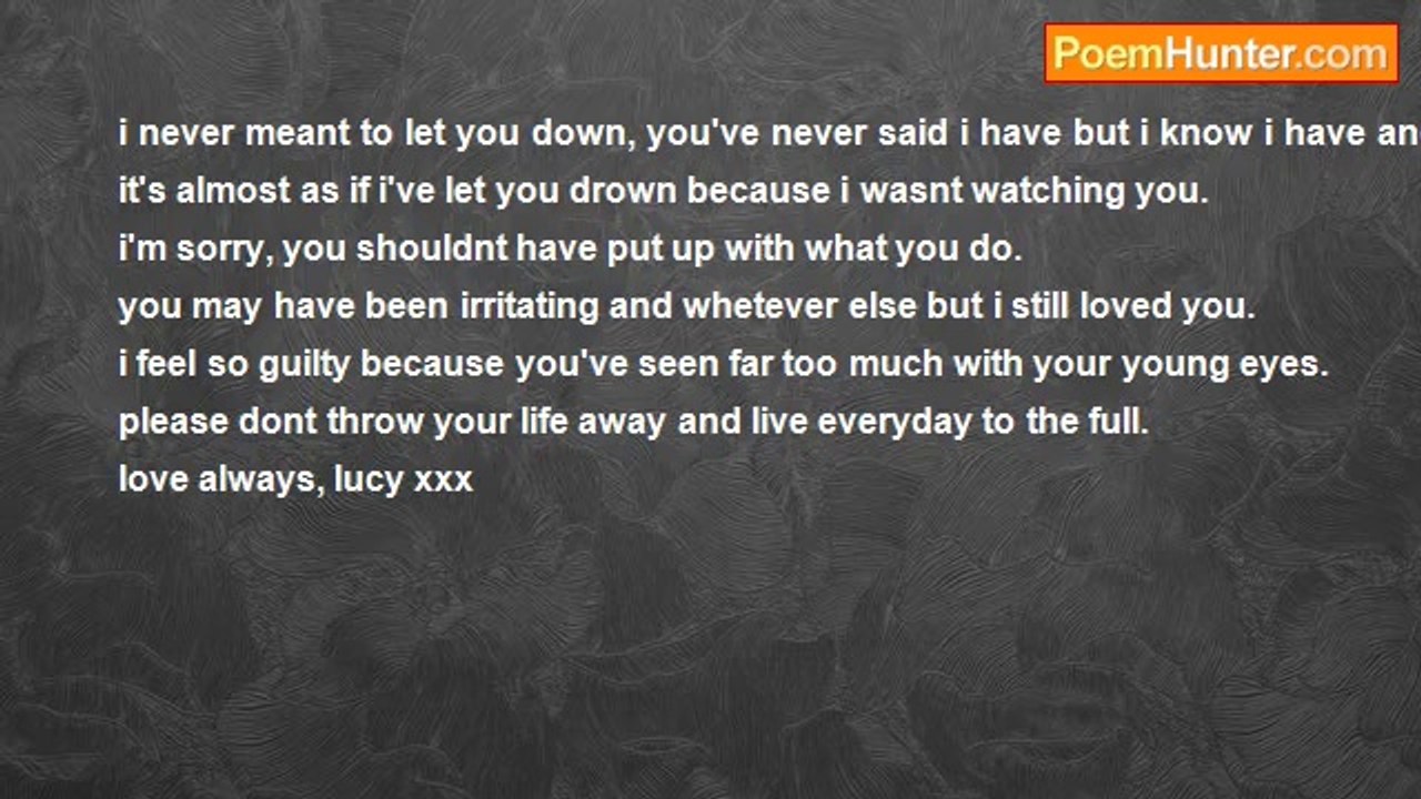 Lucy Grainger - apology