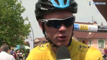 Christopher Froome, après sa chute, au départ de l'étape 7 - Critérium du Dauphiné 2014