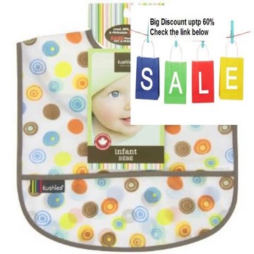 Best Deals Kushies Waterproof Bib, White Circle, Infant Review