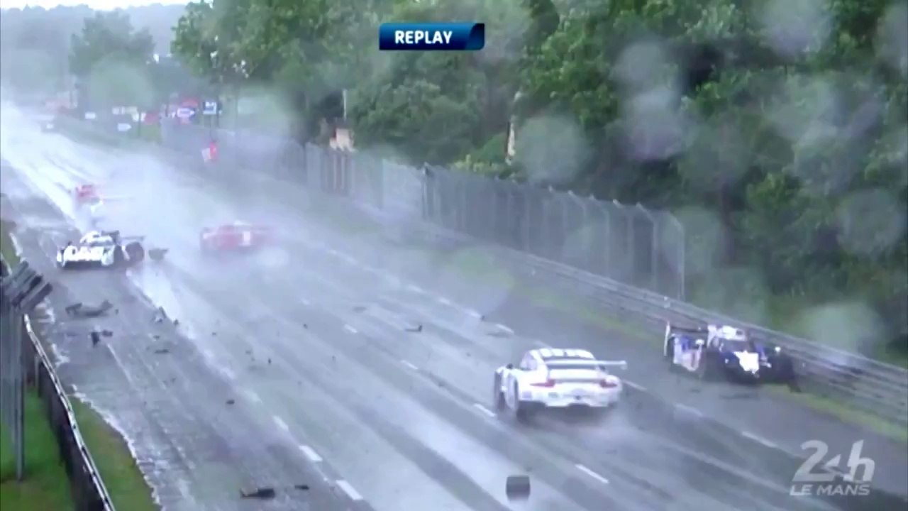 24h du Mans 2014 Race Big Crash Chaos Rain Lapierre/Bonanomi/Bird