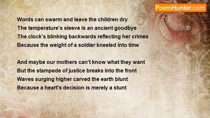 Audrey Stephenson - Because the weight of a soldier kneeled into time...