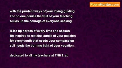 MELVIN BANGGOLLAY - TEACHERS: HEROES OF ALL SEASON