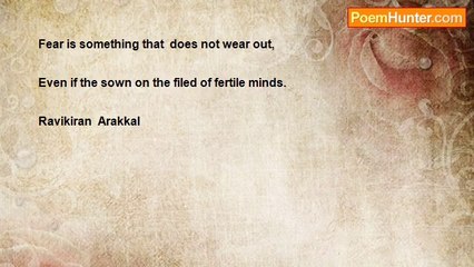 RAVIKIRAN ARAKKAL - FEAR (COUPLET)