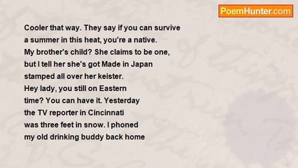 Rebecca McClanahan - Autobiography of the Cab Driver Who Picked Me Up at a Phoenix Hotel to Catch a Four A.M. Flight and Began to Speak in (Almost)  Rhyming Couplets
