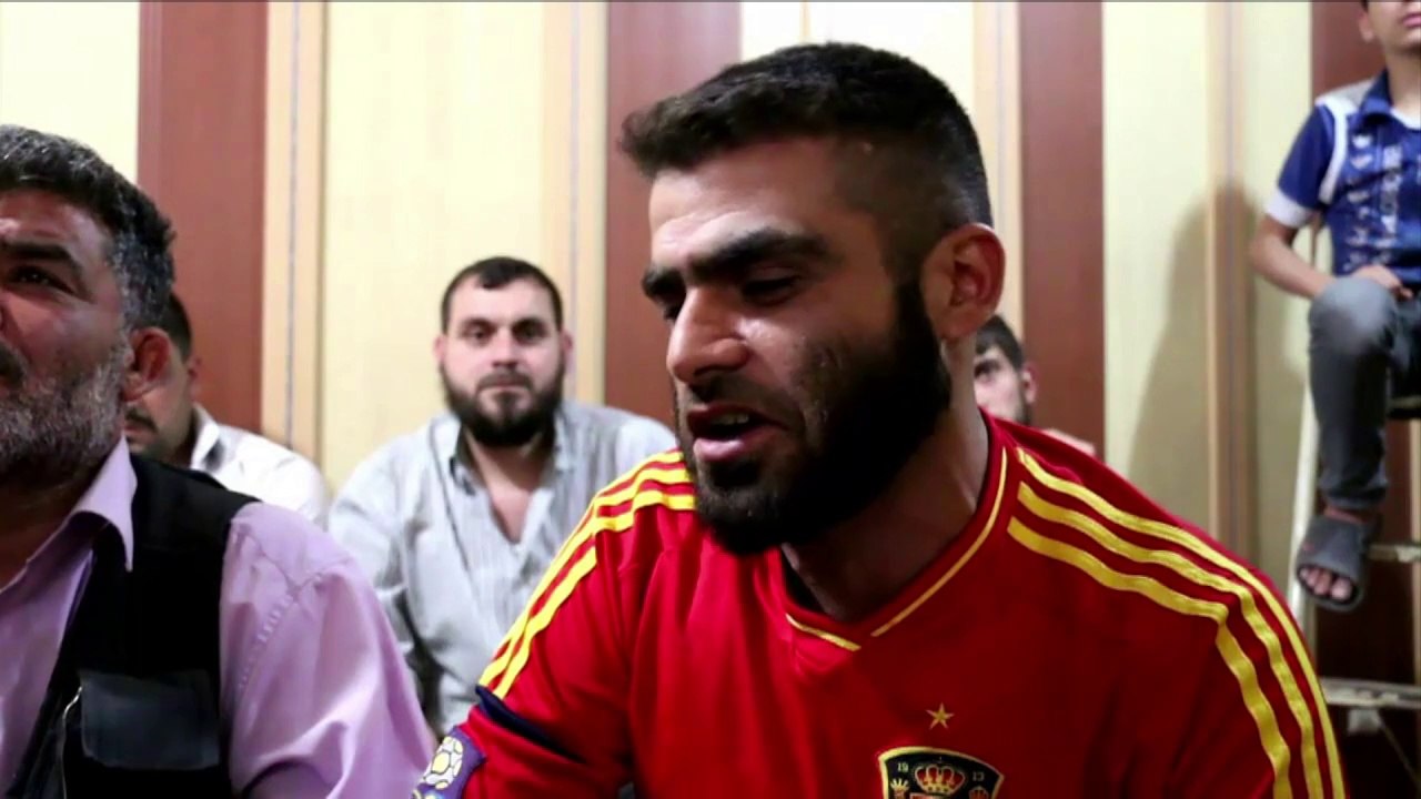 Syrian rebels watch the World Cup in Aleppo