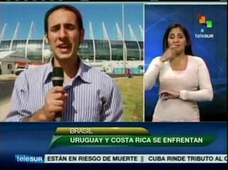 Duelo de Fútbol Uruguay-Costa Rica, en Fortaleza