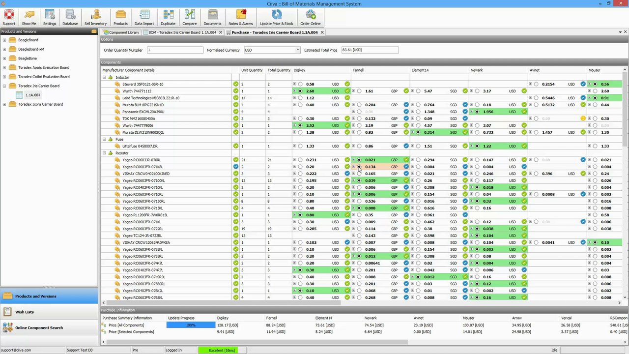 BOM Pricing, Availability & Order Online