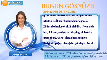 KOVA Burcu, GÜNLÜK Astroloji Yorumu,20 HAZİRAN 2014, Astrolog DEMET BALTACI Bilinç Okulu.mp4