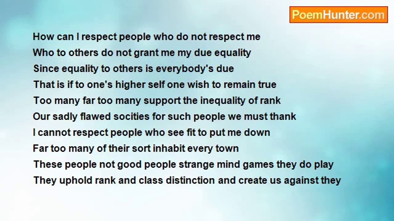 Francis Duggan - How Can I Respect People