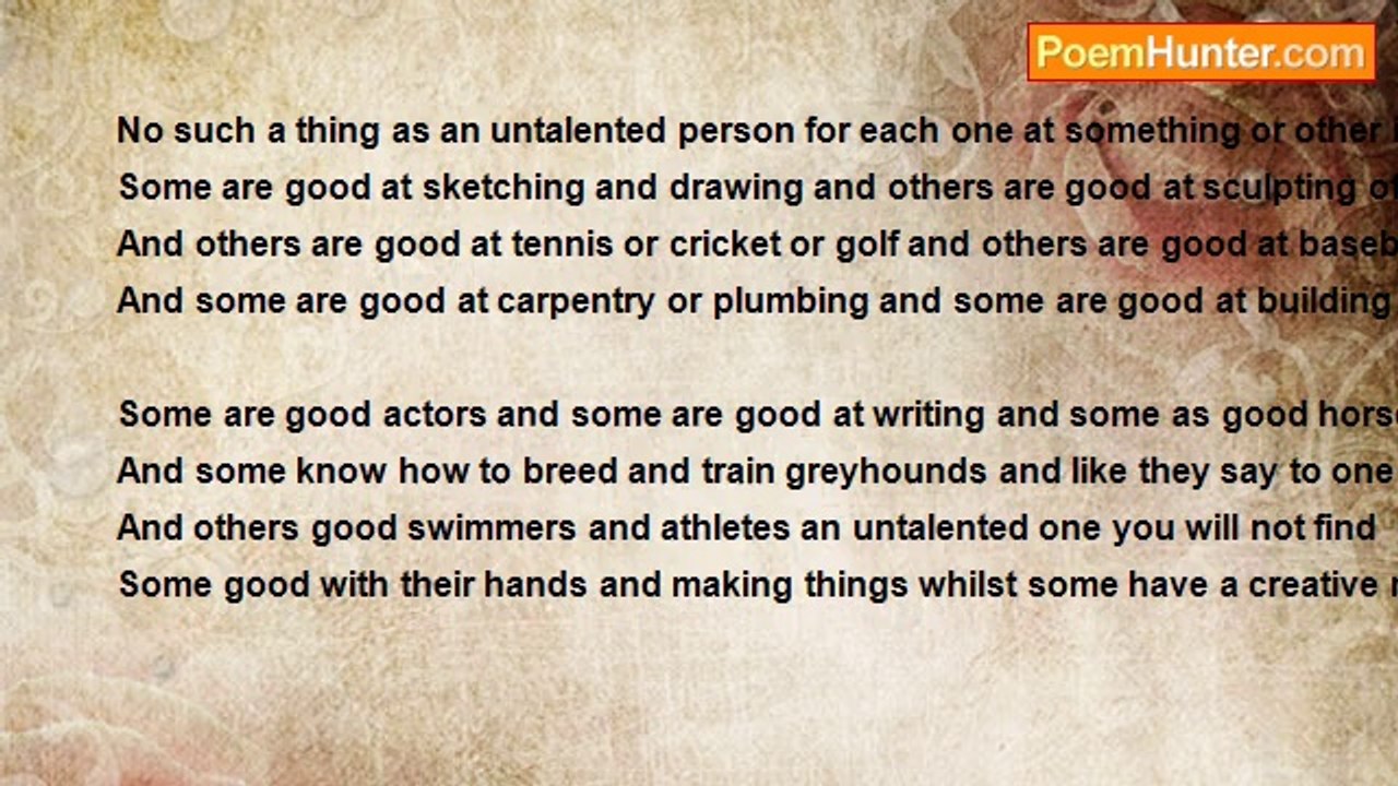 Francis Duggan - No Such A Thing As An Untalented Person