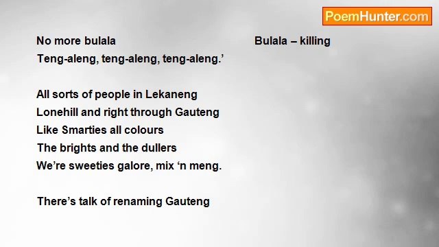 Margaret Kollmer - Gauteng Limericks (A South African Province)